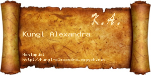 Kungl Alexandra névjegykártya